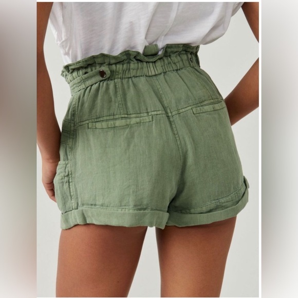 NWT Free People Topanga Cuff Shorts in Oil Green - Picture 8 of 14